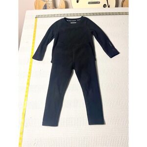 Terramar Kids 3T Black Performance Series 4.0 Fleece Thermal Base Layer Set